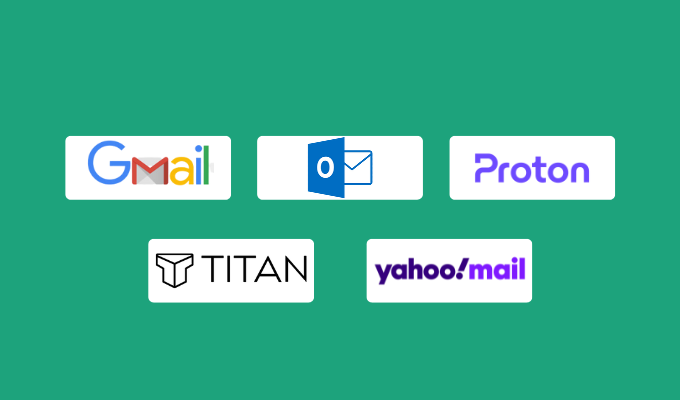Brand logos for Quicksprout's top 5 best free email providers.