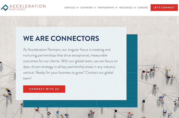 Acceleration Partners page to connect with the company.