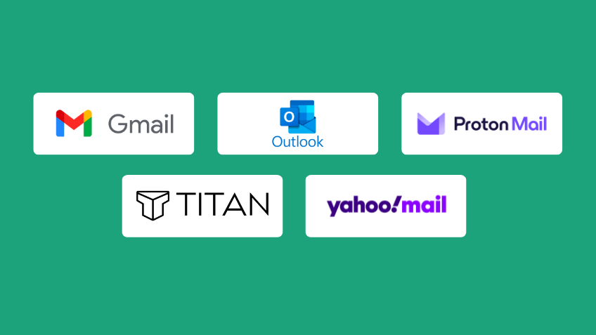 Company logos for Best Free Email Providers. 