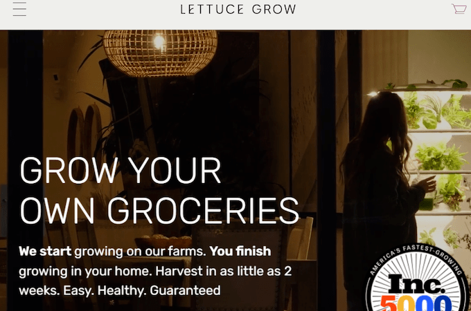 Lettuce Grow homepage