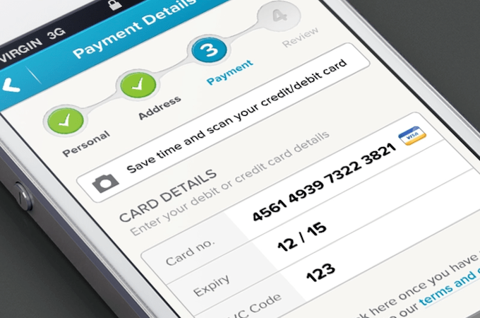 A screenshot of a mobile checkout screen.