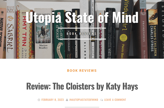 A screenshot of Utopia State of Mind home page.