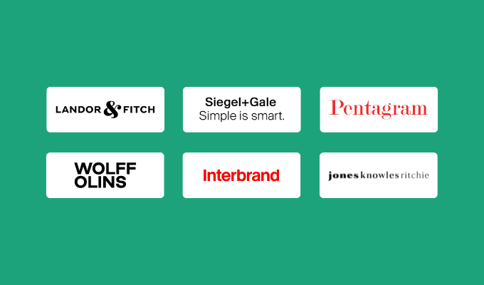 Company logos for best branding agencies. Quicksprout's recommendations.
