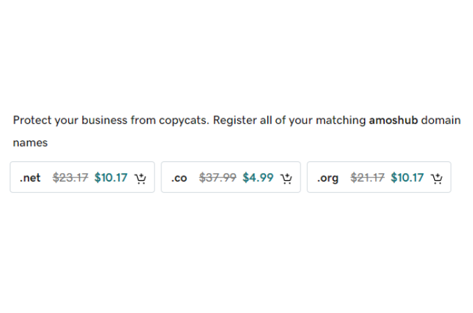 Other available TLDs that you could register to protect copycats.