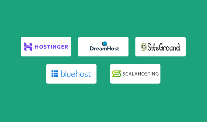 Company logos for our best web hosting companies reviews.