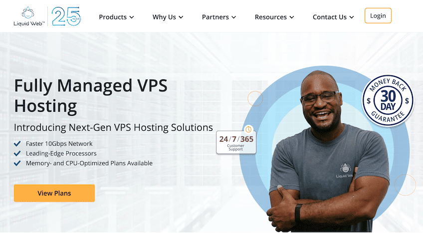 Pagina de prezentare a VPS-ului complet administrat de Liquid Web