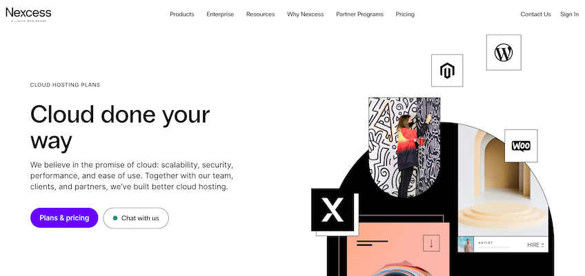Nexcess cloud web hosting landing page