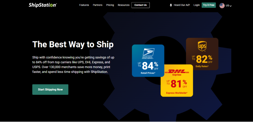 ShipStation order management software homepage.