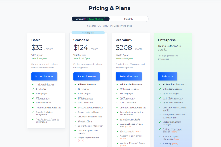 SiteChecker.pro pricing page
