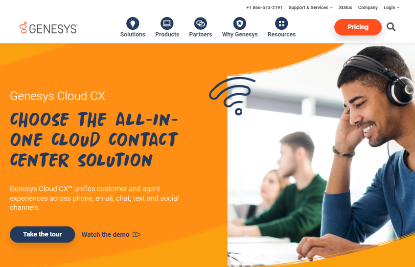 Genesys Cloud CX homepage.