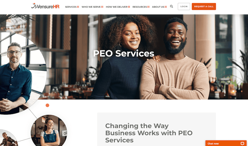 VensureHR PEO landing page