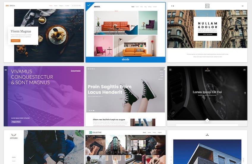 Template options from A2 Hosting.
