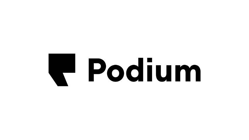 Podium company logo.