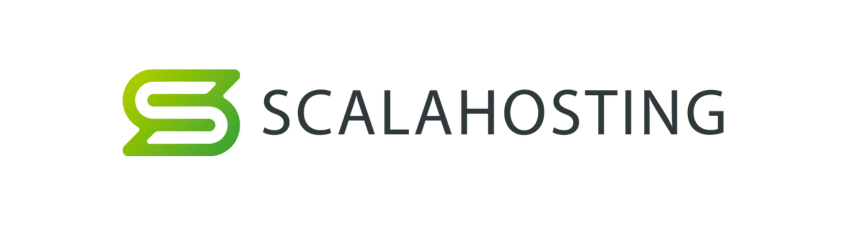 Logo-ul companiei ScalaHosting.
