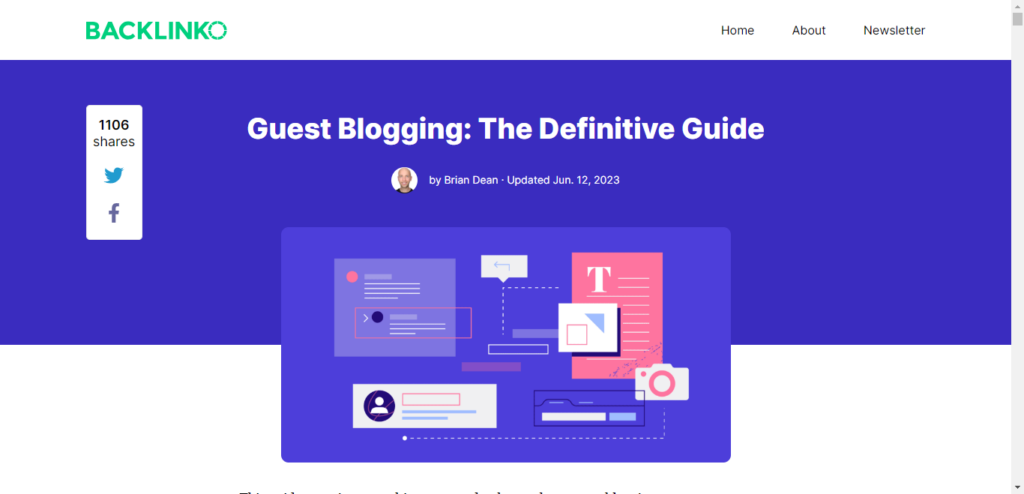 Backlinko Guest Blogging The Definitive Guide landing page