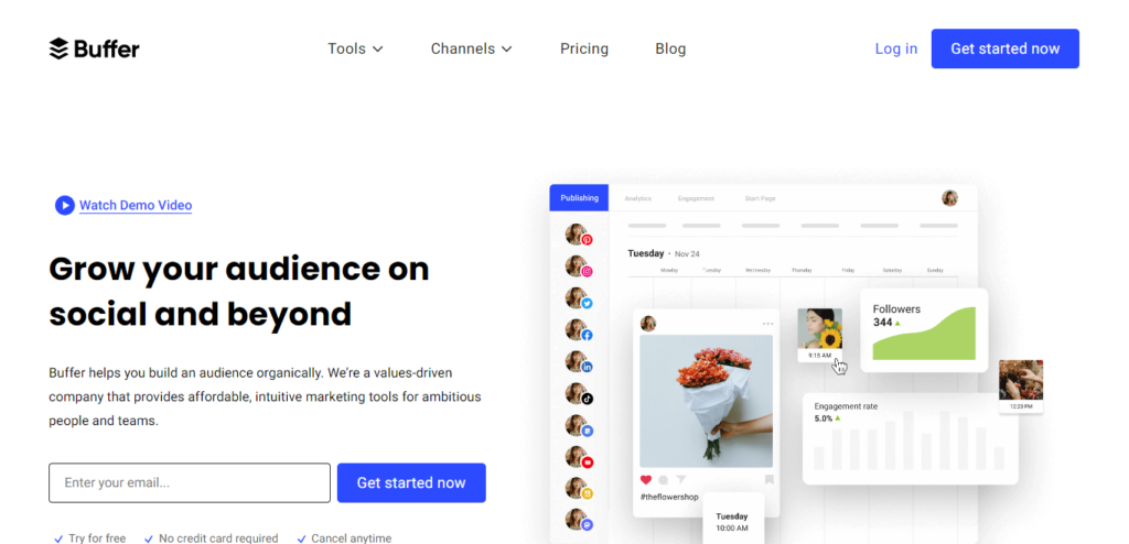 image15 Buffer landing page.