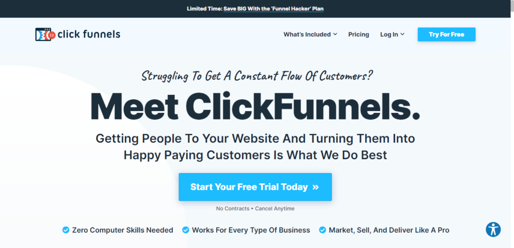 image07 ClickFunnels landing page incorporates an auto-start video.