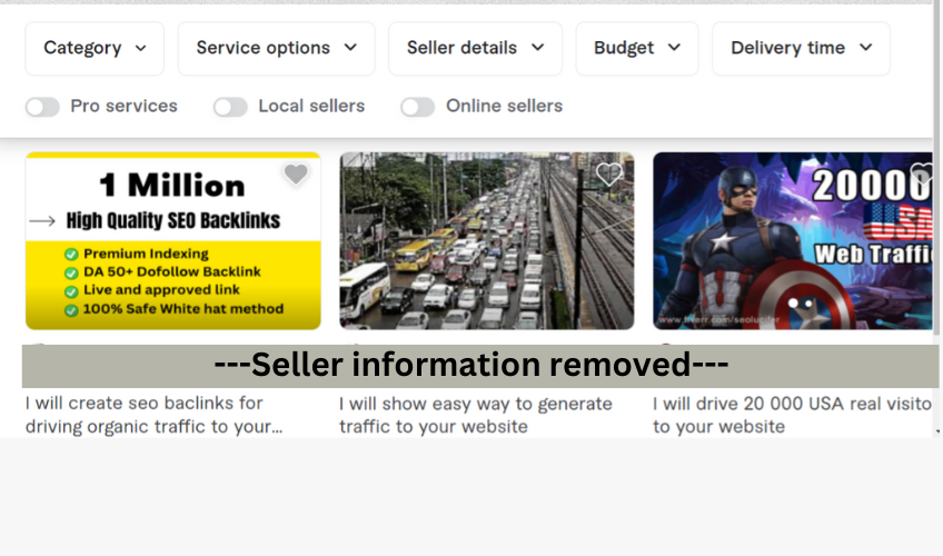 Screenshot of Fiverr. 