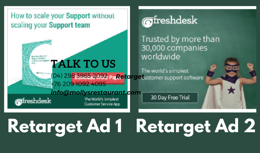 Example of two retarget ads from Freskdesk. 