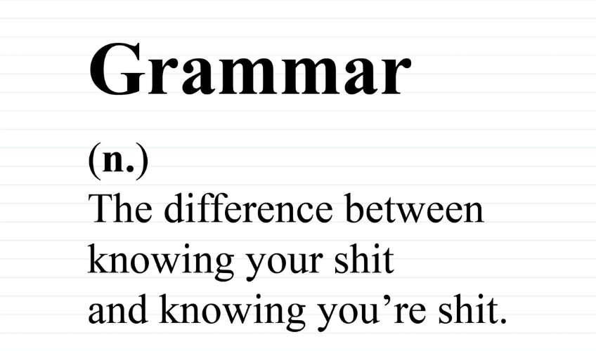 Humorous meme about the importance of grammar. 