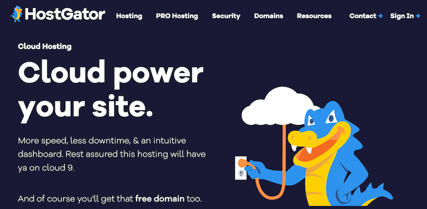 HostGator Cloud Hosting page