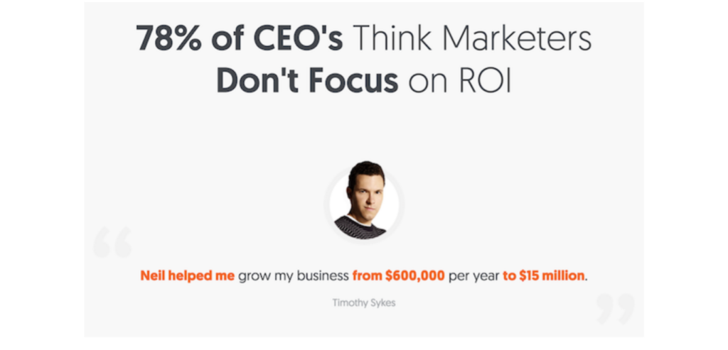 tim sykes Neil Patel's case study on growth featuring Timothy Sykes.