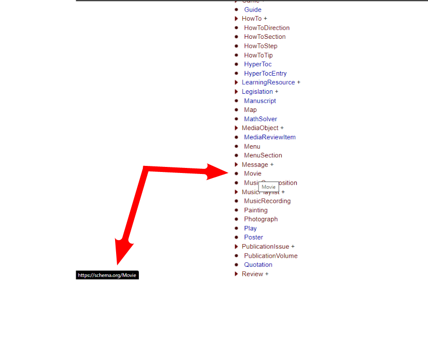 image08 Image highlighting itemtypes in Schema.org library.