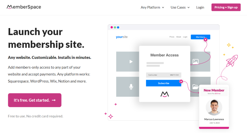MemberSpace homepage