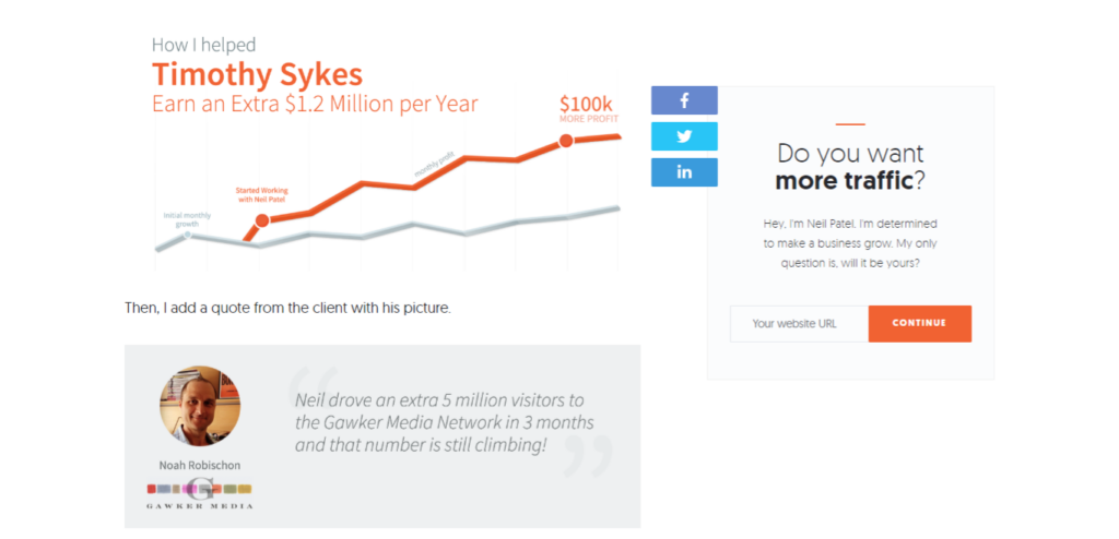 Image highlighting the trajectory of growth in Neal Patel's Neil Sykes case study. 