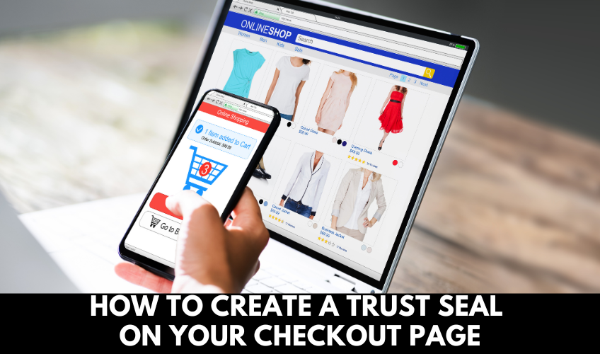 Photo image of someone shopping on a trusted seal ecommerce site.