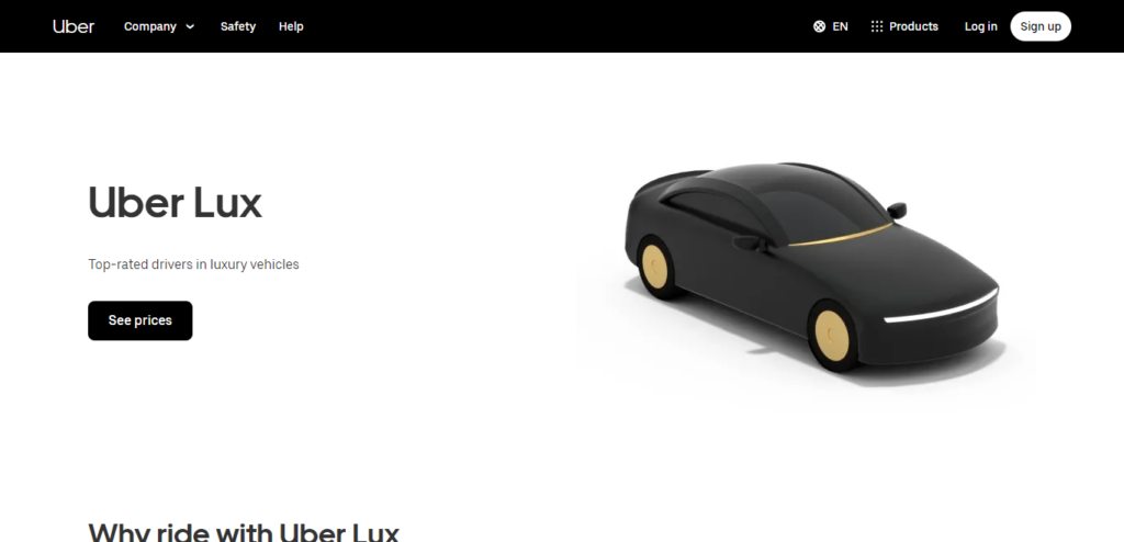 Image of Uber in relation to their branding color scheme.