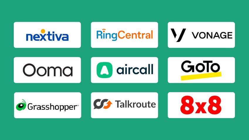 business phone service cost Best Business Phone Services logos.