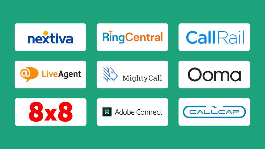 Company logos for our best VoIP call recording software reviews. 