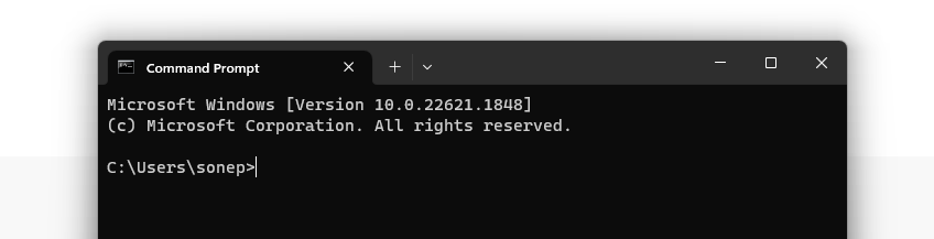 Command-line interface window.
