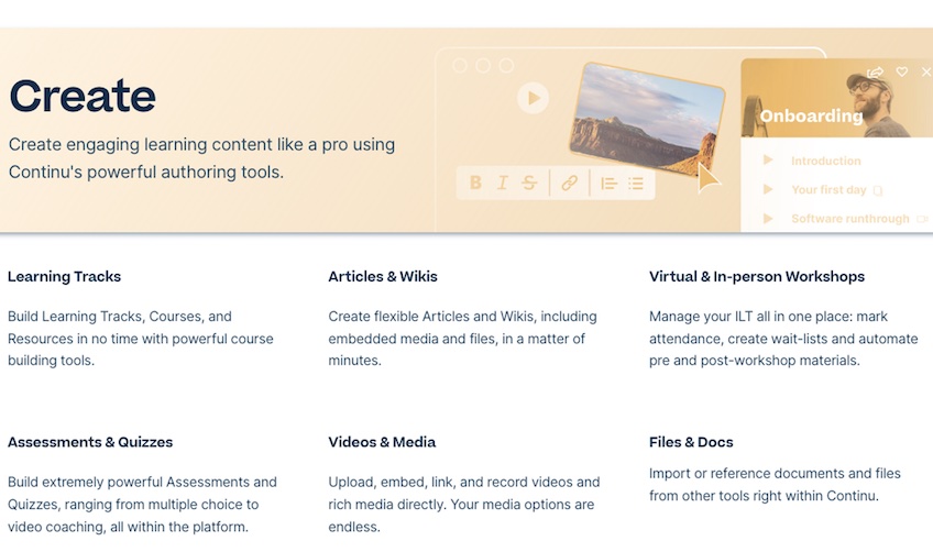 Create landing page for Continu.