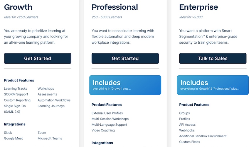 Continu plans and features.