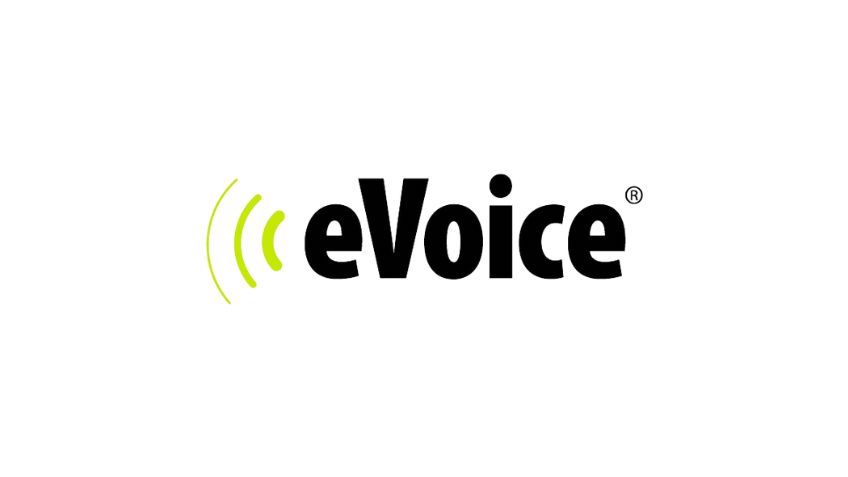 eVoice logo. 