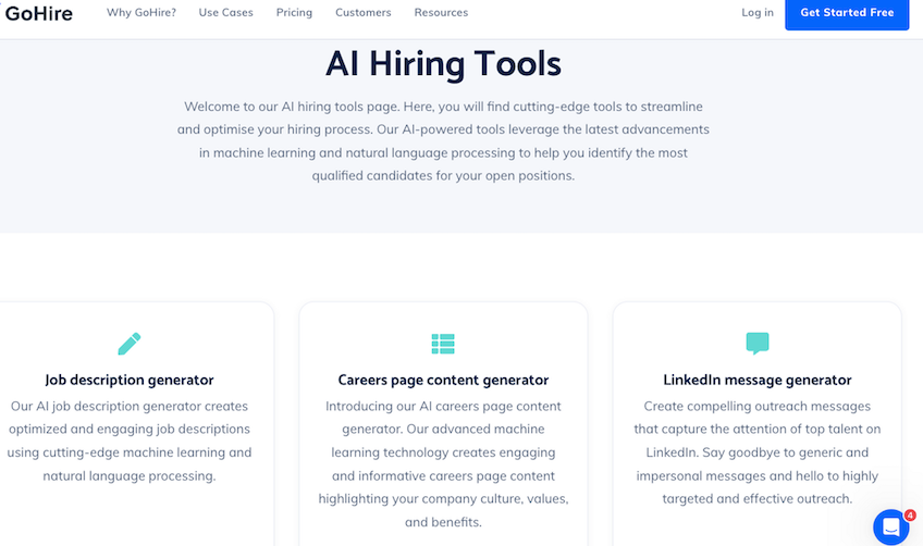 AI Hiring tools page. 