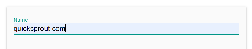 Search bar for name with quicksprout.com filled in.