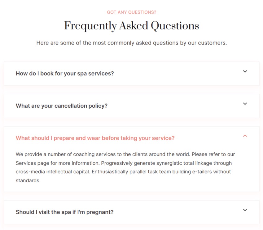 Frequently Asked Questions page.