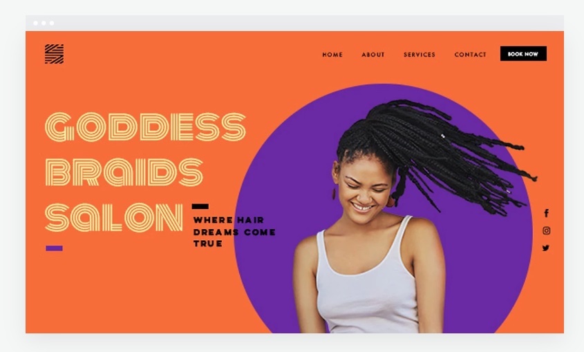 Goddess Braids Salon home page. 