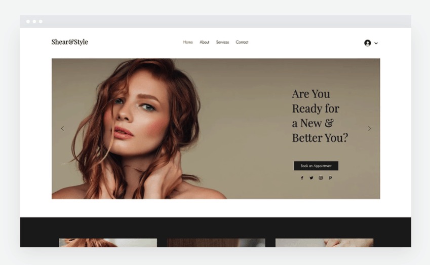 Shear & Style template from Wix home page.