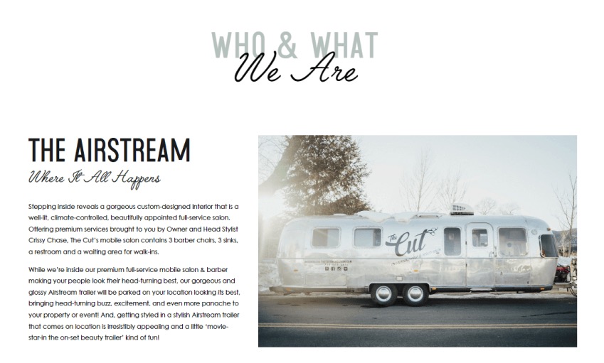 Who & What We Are page for The Cut on Location site.
