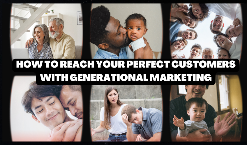 Blog header image with photos of generations of people for marketing purposes.