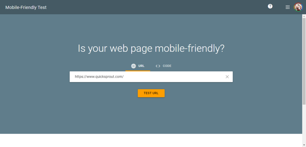 Screenshot of Google Mobile-Friendly Test. 