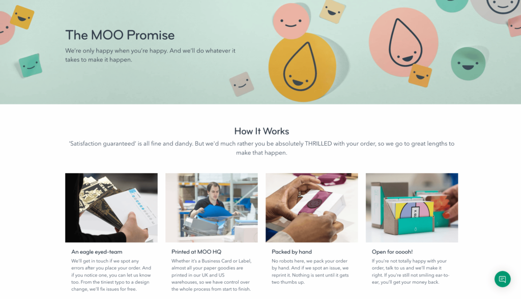The MOO Promise landing page