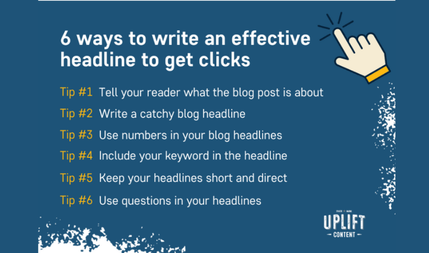 Screenshot highlighting an effective headline. Source Uplift. 