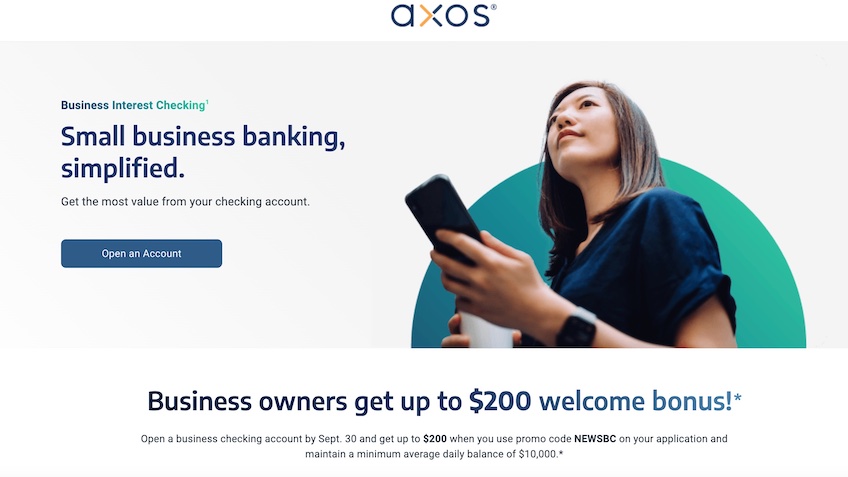 Axos homepage welcome image. 
