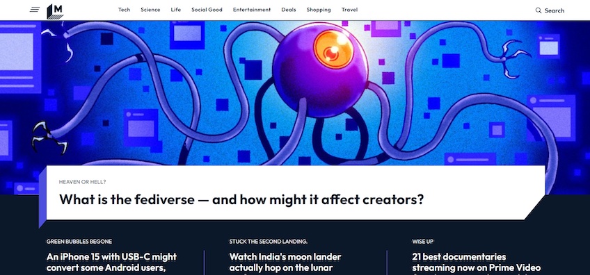 Mashable homepage.