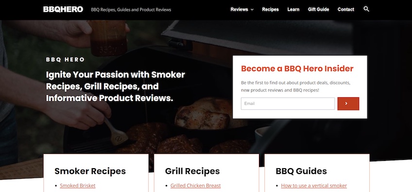 BBQ Hero homepage.